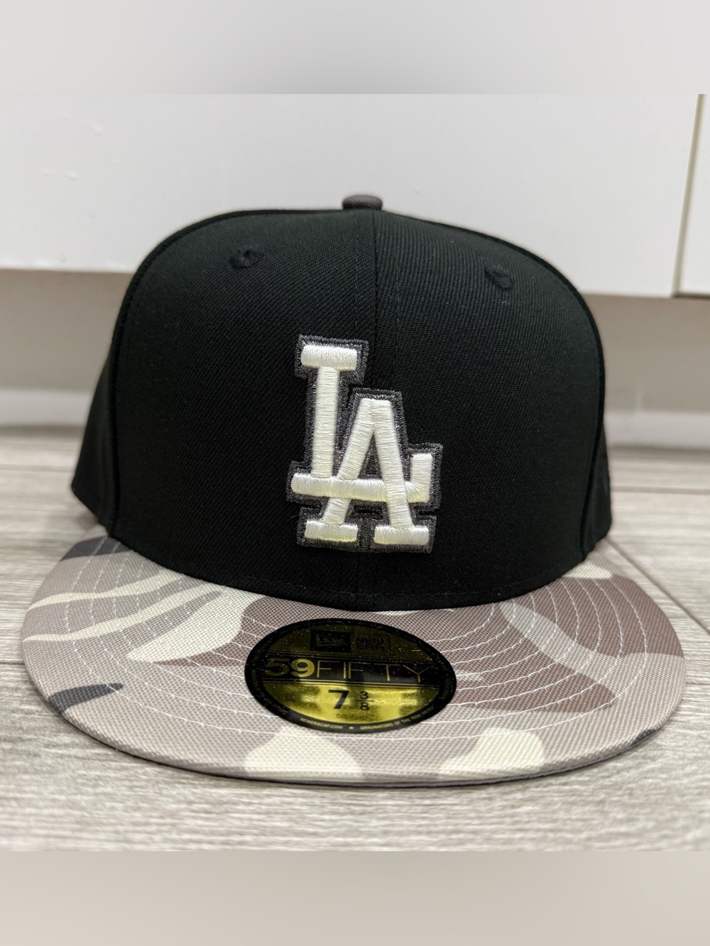 LA Los Angeles Dodgers Hat Club New Era Surveillance Black Camo Fitted Sz 7 3/8